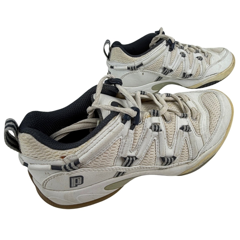 Prince Tennis Shoes Womens 7 White Navy Athletic Court Sneakers 8P307177